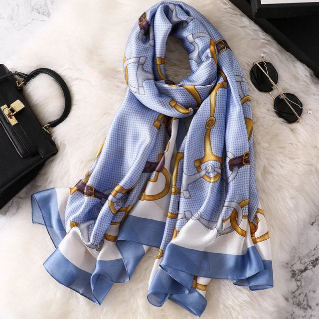 180*90cm Designer Silk Scarf Foulard Bandana Long Lrage Shawl Wrap Lady Hijab muffler women female beach sunscreen pareo fashion