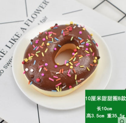 10CM Artificial Donut Food Chocolate Cake Sweet Roll Artificial Mini Squishy Donut Simulation Model Photography Decoration Props