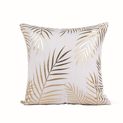 Black Golden Leaves Cushion Brozing Gold Foil Cushion Decorative Pillows Home Decor Throw Pillow Almofadas Decorativas Para Sofa