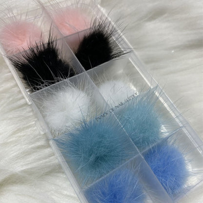 10pcs/lot Nail Art Pom Pom Magnetic Fur Balls 3D Nail Art Decorations Salon Manicure Supplies