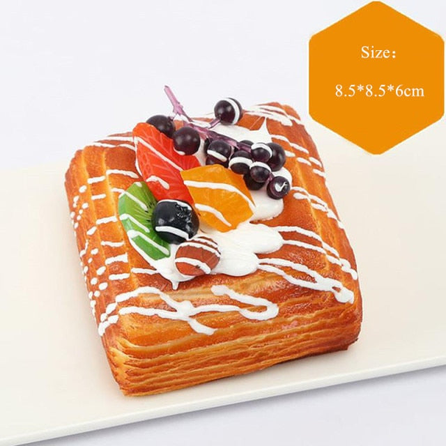 Artificial Food Squishy Bread Simulation Model Fruit Soft Bread Fake Cake Bakery Photography Props Decor Fruit Soft Bread