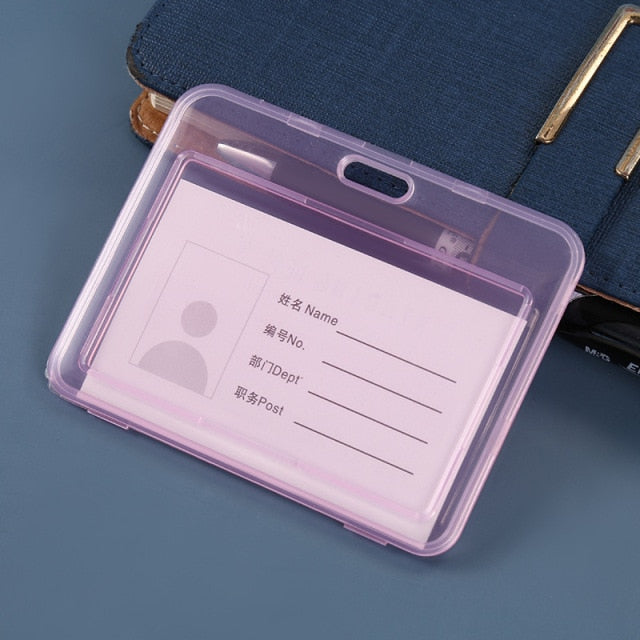 Unisex Women Men Transparent Card Cover Sleeve Work ID Clear Card Holder Protector Cover Badge Office School Supply