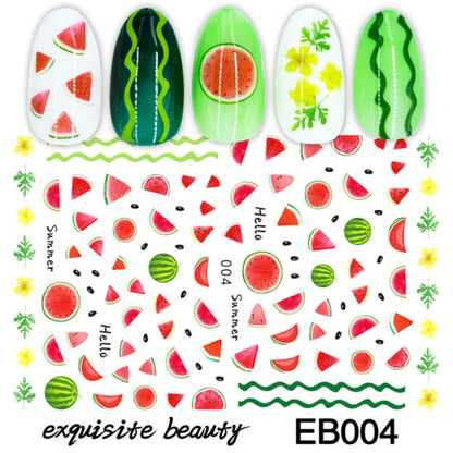 New Sunflower 3D Stickers for Nails Peel Off Nail Sticker Butterfly Decals Summer Nail Art Decorations Manicure Accessories