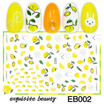 New Sunflower 3D Stickers for Nails Peel Off Nail Sticker Butterfly Decals Summer Nail Art Decorations Manicure Accessories