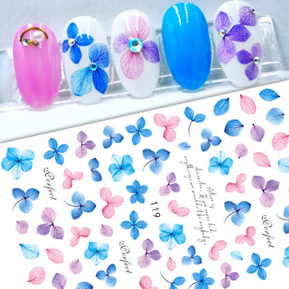 New Sunflower 3D Stickers for Nails Peel Off Nail Sticker Butterfly Decals Summer Nail Art Decorations Manicure Accessories