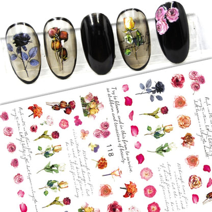 New Sunflower 3D Stickers for Nails Peel Off Nail Sticker Butterfly Decals Summer Nail Art Decorations Manicure Accessories