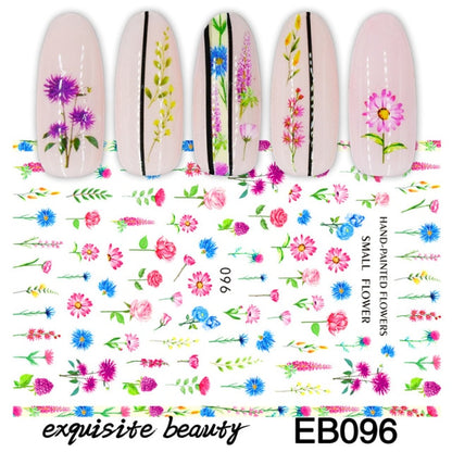 New Sunflower 3D Stickers for Nails Peel Off Nail Sticker Butterfly Decals Summer Nail Art Decorations Manicure Accessories