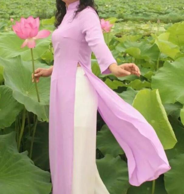 2021 white aodai vietnam traditional clothing women ao dai robes and pants chinese dress qipao for female improved cheongsam set