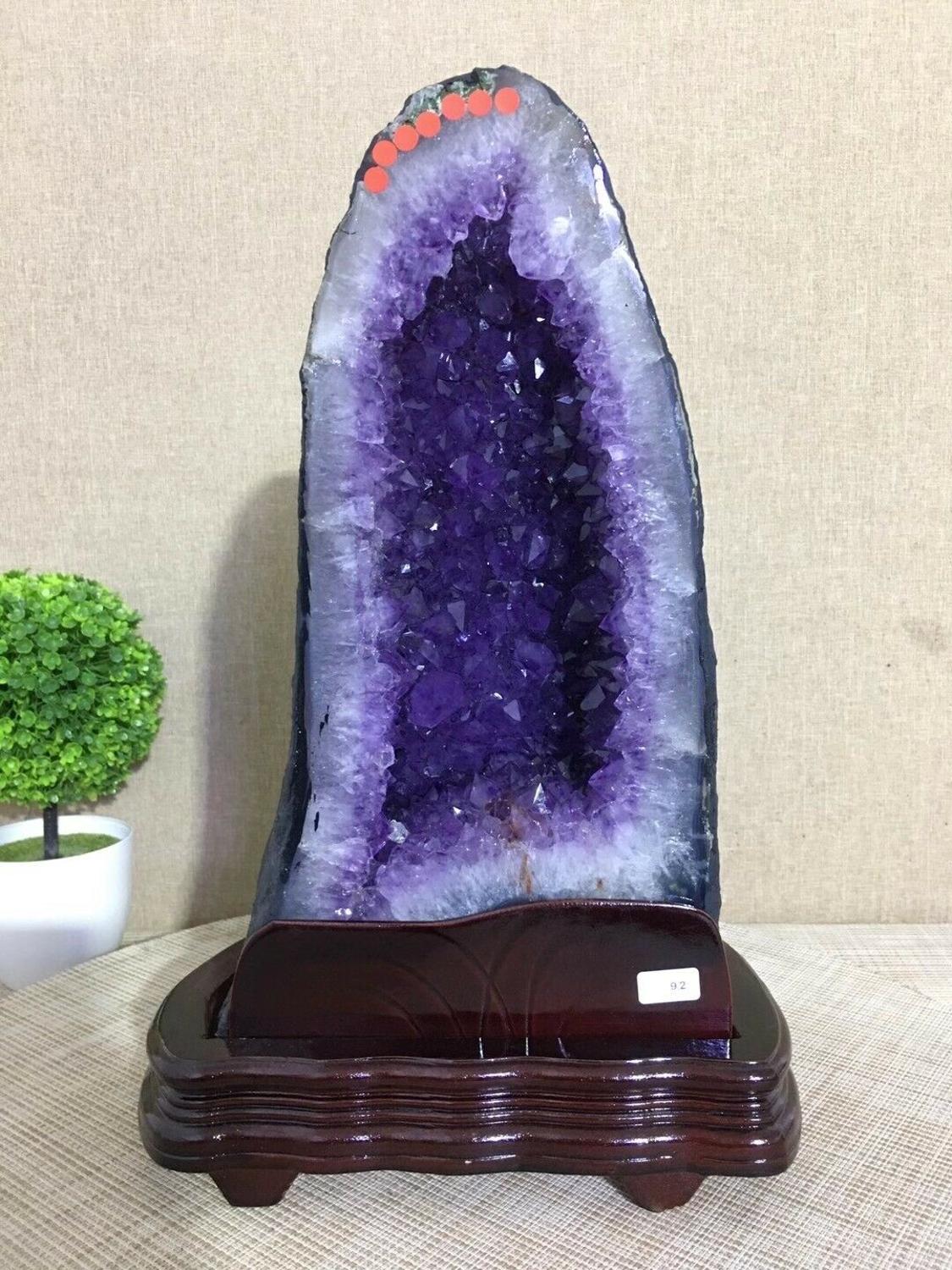 29.5kg Natural amethyst quartz cluster crystal specimen healing + stent