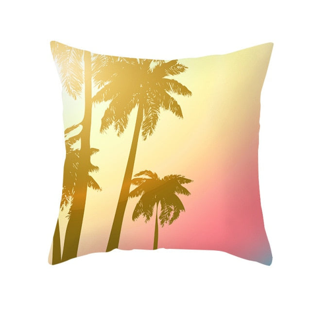 New Summer Blue Beach Pillow Cushion Case Hot Tropical Ocean Palm Print Throw Pillows Cover Livingroom Sofa Seats Bed Decoration
