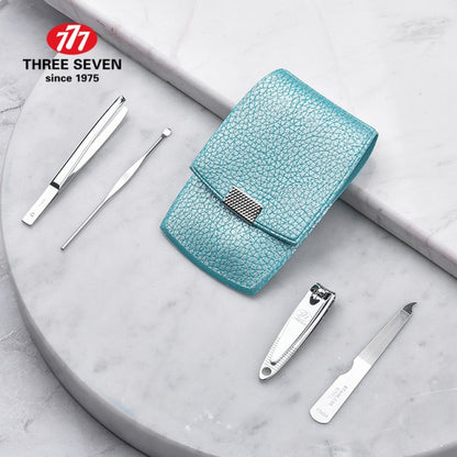 THREE SEVEN/777 Lovely Nail Clippers Kit Earpick/Nail file/ Eyebrow clip 4 in 1 Nail Art &amp; Tools Kits Blue Style