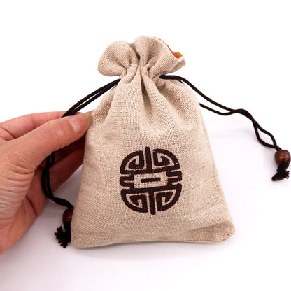 10PCS 10x14cm The Newly Shot Buddha Bead Burlap Bag Soil Brown Printing Daily One Type Multi - Purpose Storage Packaging