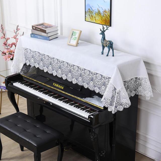 90x220cm Graceful Elegant Home School Decoration Table Piano Cover Cloth Runner Piano Covering Towel With Laces