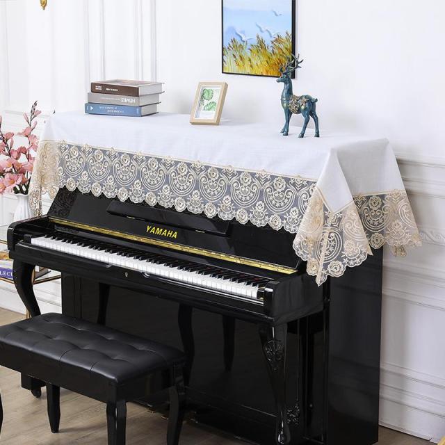 90x220cm Graceful Elegant Home School Decoration Table Piano Cover Cloth Runner Piano Covering Towel With Laces