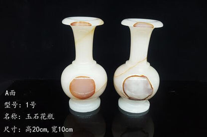 Natural jade vase decoration modern ornamental bottle crafts home collection gifts Feng Shui furnishings 1