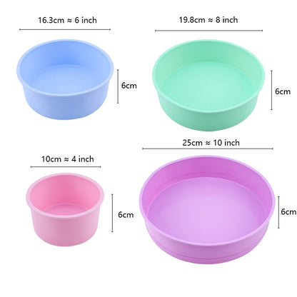 2/4pcs Random color Round Shape Cake Silicone Mold Kitchen Bakeware Cake Tools DIY Desserts  Mousse Silicone Molds For Baking