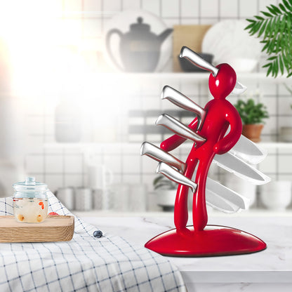 Creative Multifunctional Stainless Steel Humanoid Knife Holder Set Storage Rack For Kitchen Without Knife