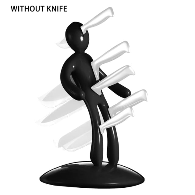 Creative Multifunctional Stainless Steel Humanoid Knife Holder Set Storage Rack For Kitchen Without Knife