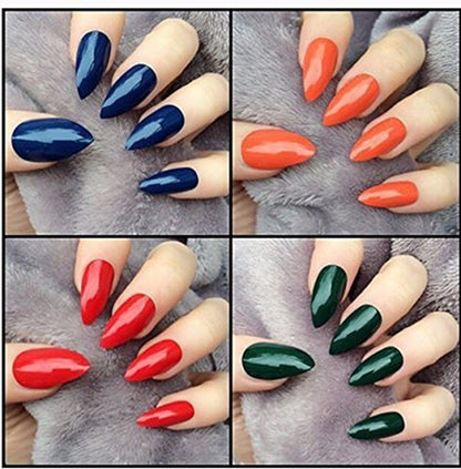 504PCS False Nails Acrylic Nail Tips Gel Nail Tips Clear Nail Art Matte Underneath Fake Tips Coffin Stiletto Press On Nails