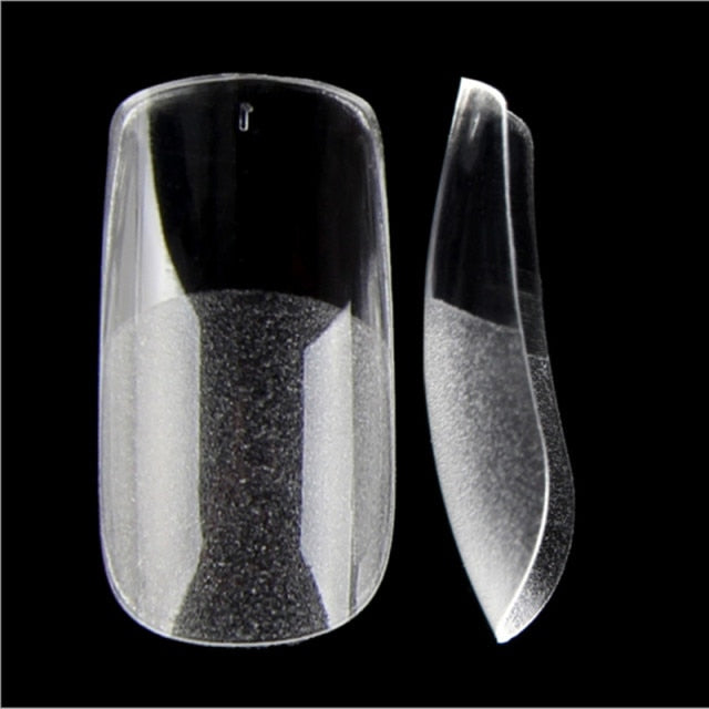 504PCS False Nails Acrylic Nail Tips Gel Nail Tips Clear Nail Art Matte Underneath Fake Tips Coffin Stiletto Press On Nails