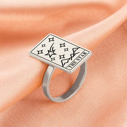 Fashion Tarot Cards Rings for Women Men The Moon Sun Star Tarot Jewelry Accessories Esotericism Stainless Steel Gift New Trendy