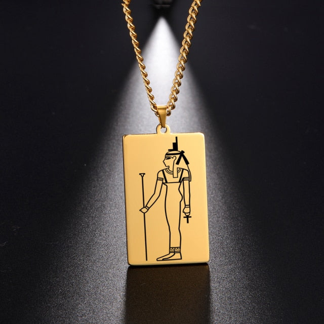 Gold Plated 15 Egyptian God Talisman Pendant Men Women Necklace Egypt God of Magic Wisdom Thoth Ibis-head Amulet Jewelry Gifts