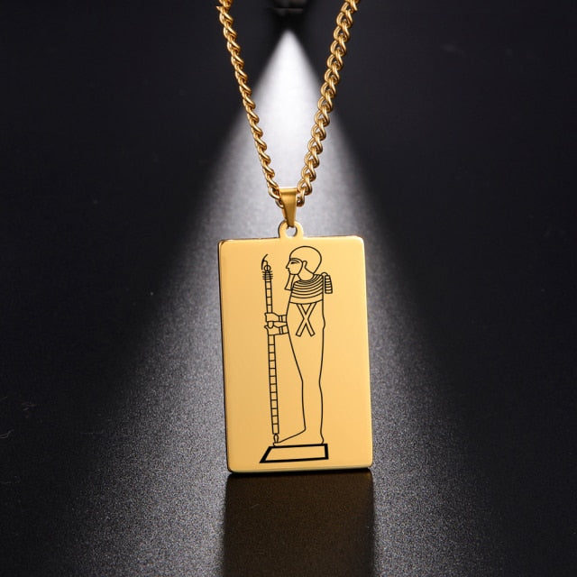 Gold Plated 15 Egyptian God Talisman Pendant Men Women Necklace Egypt God of Magic Wisdom Thoth Ibis-head Amulet Jewelry Gifts