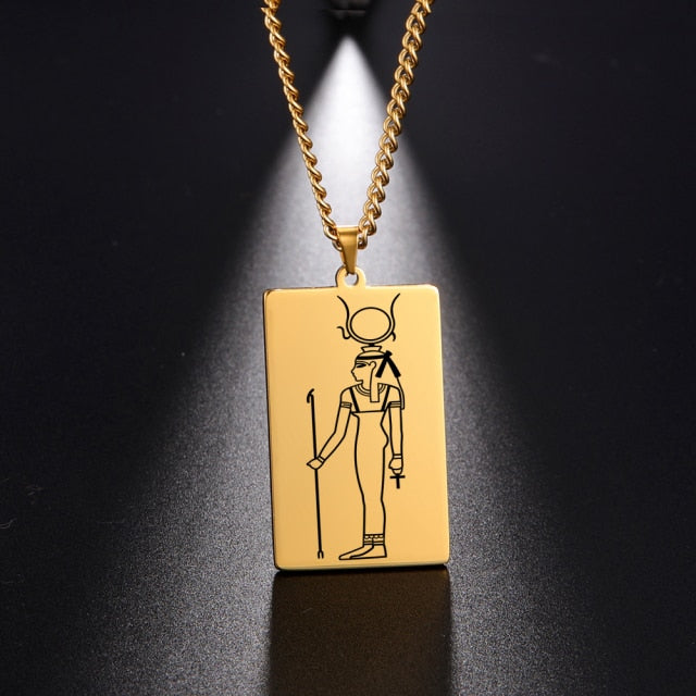 Gold Plated 15 Egyptian God Talisman Pendant Men Women Necklace Egypt God of Magic Wisdom Thoth Ibis-head Amulet Jewelry Gifts