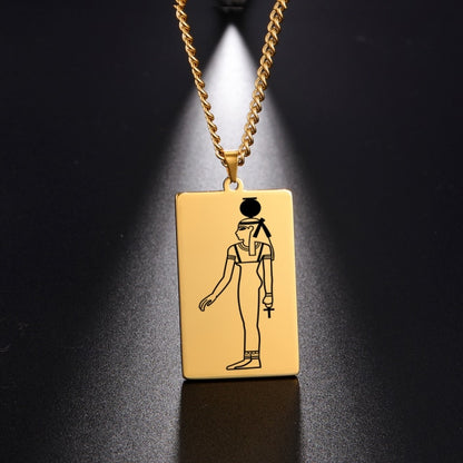 Gold Plated 15 Egyptian God Talisman Pendant Men Women Necklace Egyptian God of Magic Wisdom Thoth Ibis-head Amulet Jewelry Gifts