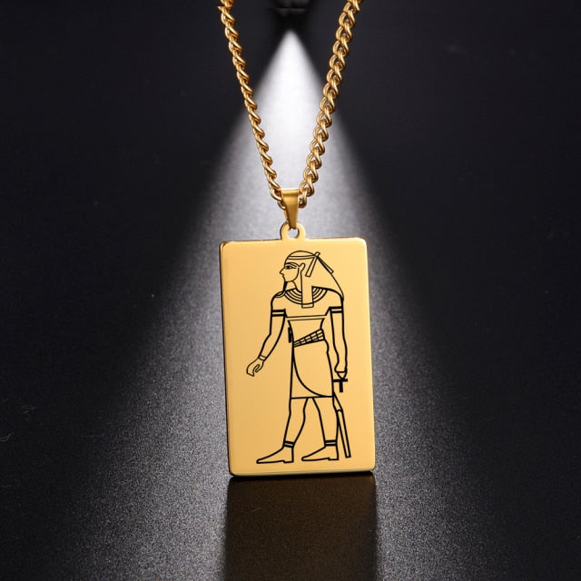 Gold Plated 15 Egyptian God Talisman Pendant Men Women Necklace Egypt God of Magic Wisdom Thoth Ibis-head Amulet Jewelry Gifts