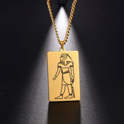 Gold Plated 15 Egyptian God Talisman Pendant Men Women Necklace Egyptian God of Magic Wisdom Thoth Ibis-head Amulet Jewelry Gifts