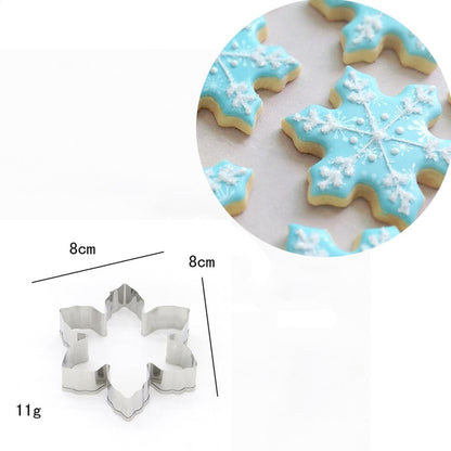 3D Christmas Cookie Cutter Tools Stainless Steel Gingerbread Men Snowflake Heart Biscuit Mold Kitchen Cake Decorating Tool