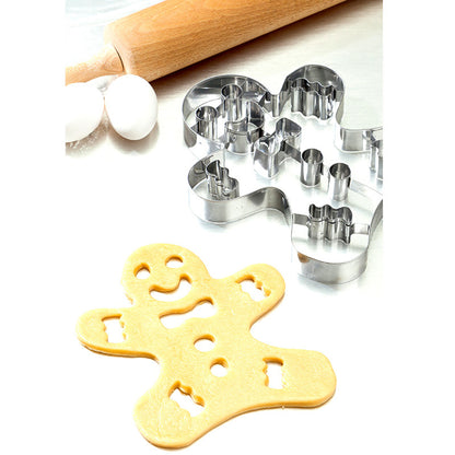 3D Christmas Cookie Cutter Tools Stainless Steel Gingerbread Men Snowflake Heart Biscuit Mold Kitchen Cake Decorating Tool