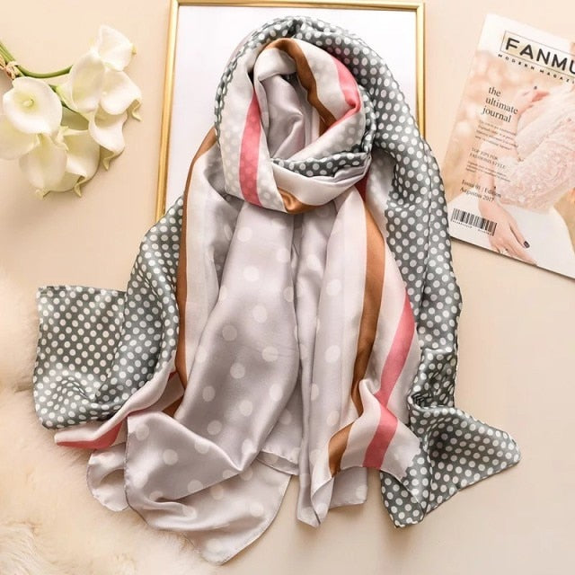 180*90cm Designer Silk Scarf Foulard Bandana Long Lrage Shawl Wrap Lady Hijab muffler women female beach sunscreen pareo fashion