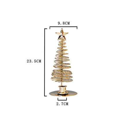 Christmas Decorations Metal Candlestic Star Xmas Tree Shape Sculpture Candle Holder Decors Home Decoration Art Gift Navidad 2022