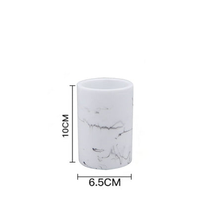 Light luxury Marble Stripe Resin Wash Set Soap Dispenser Gargle Cup Toothbrush Holder Soap Dish Bathroom Bath Supplies