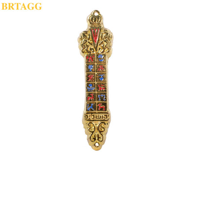 BRTAGG Mezuzah Case, 10cm Height, 12 Tribes of Israel - King David Royal Crown Jewish Israel Gifts