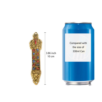 BRTAGG Mezuzah Case, 10cm Height, 12 Tribes of Israel - King David Royal Crown Jewish Israel Gifts