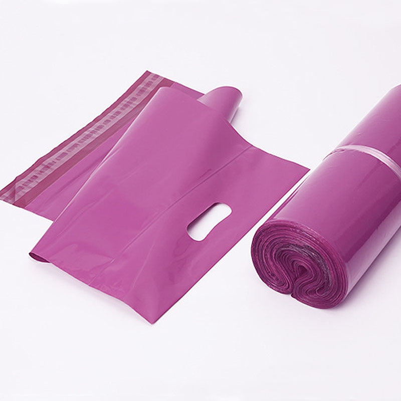 50pcs/lots Purple Tote Courier Bag Self-Seal Adhesive Waterproof Plastic Poly Envelope Mailing Bags Shopping Gift Packing Bag