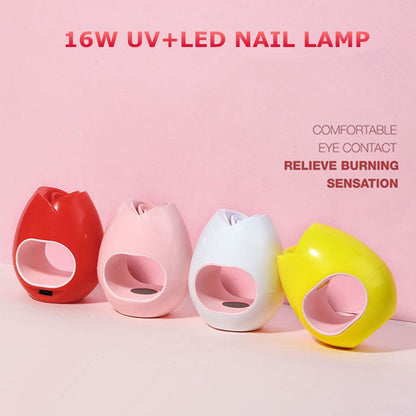 16W Mini UV LED Nail Dryer Curing Lamp Rose Shape Travel Pocket Size 60S Timer USB Portable Sun Light Button For Gel  Polish