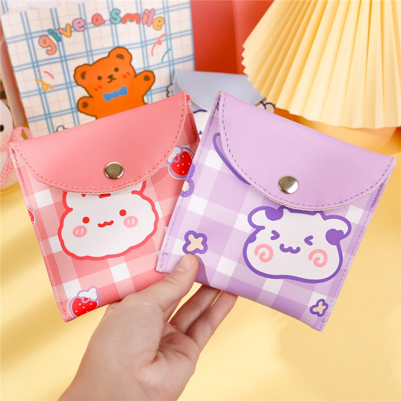 Portable Tampon Storage Bag Large Capacity Cute Women Sanitary Storage Bag Credit Card Earphone Data Cables Makeup Organizer