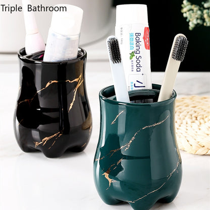 Light Luxury Toothbrush Holder Ceramic Household Washing Tools Toothbrush Sundries Shelf Decoration Bathroom Accessories