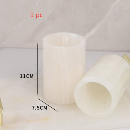 Nordic Bathroom Toiletry Set Natural Marble Liquid Soap Dispenser Mouth Cup Cotton Swab Box Soap Dish Tray Washing Tools