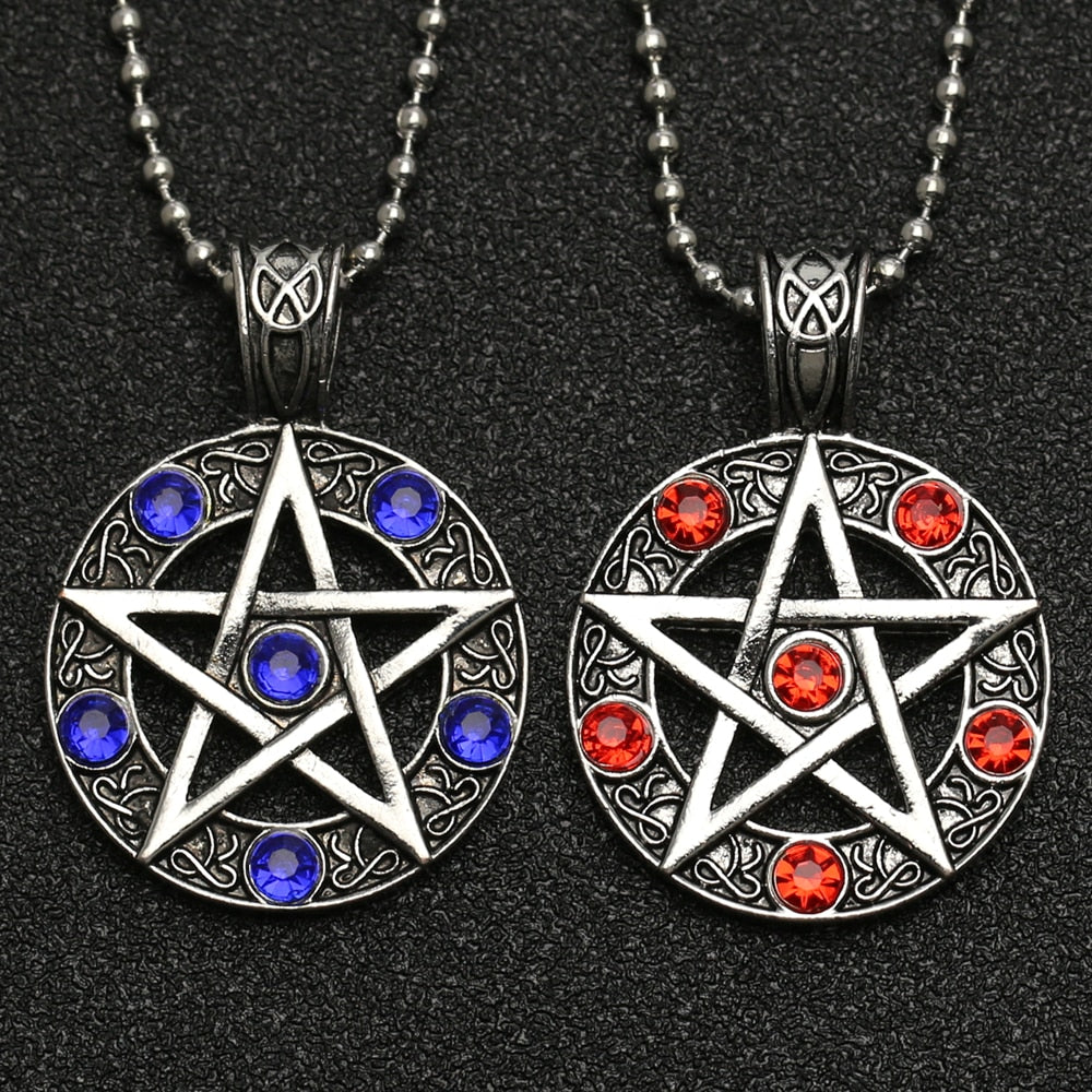 Supernatural Necklace Pentagram Pentacle Five Pointed Star Wicca Pagan Dean Winchester Pendant Vintage Amulet Jewelry Wholesale