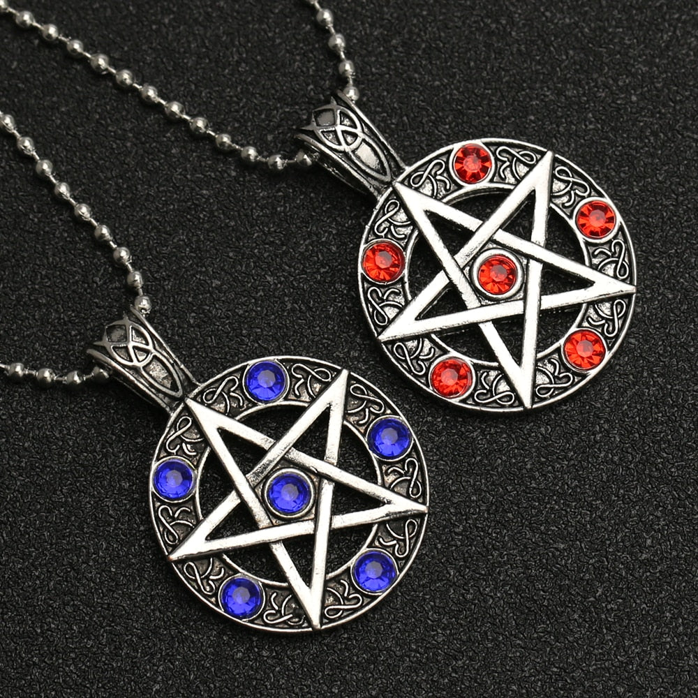 Supernatural Necklace Pentagram Pentacle Five Pointed Star Wicca Pagan Dean Winchester Pendant Vintage Amulet Jewelry Wholesale