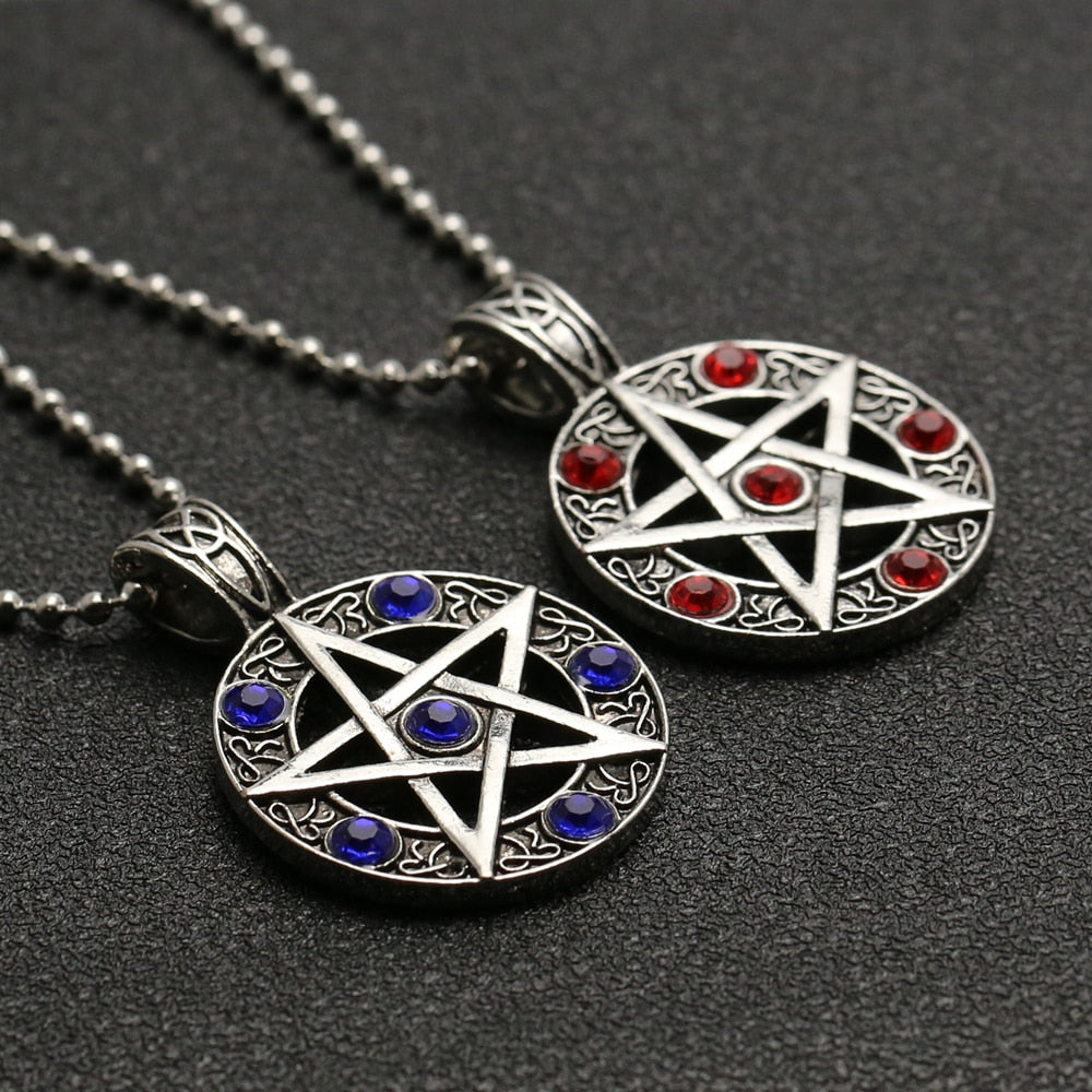 Supernatural Necklace Pentagram Pentacle Five Pointed Star Wicca Pagan Dean Winchester Pendant Vintage Amulet Jewelry Wholesale