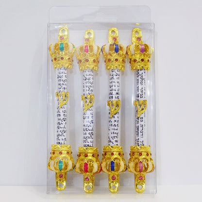 4pcs Mezuzah Case Judaica Home Decoration Mezuza Alloy Jewish Decor Menorah Hanukkah Church Utensils