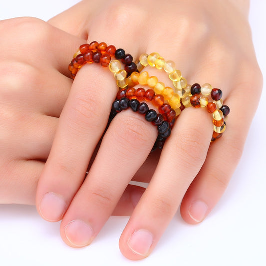 HAOHUPO Professional Certification Baltic Amber Rings for Women Adjustable Size Natural Gemstone Wedding Jewelry The 2pc cheaper