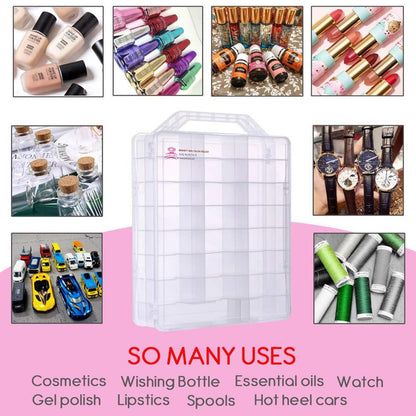 MAKARTT Universal Clear Nail Polish Organizer Holder for 48 Bottles with Adjustable Compartments Nail Polish Case